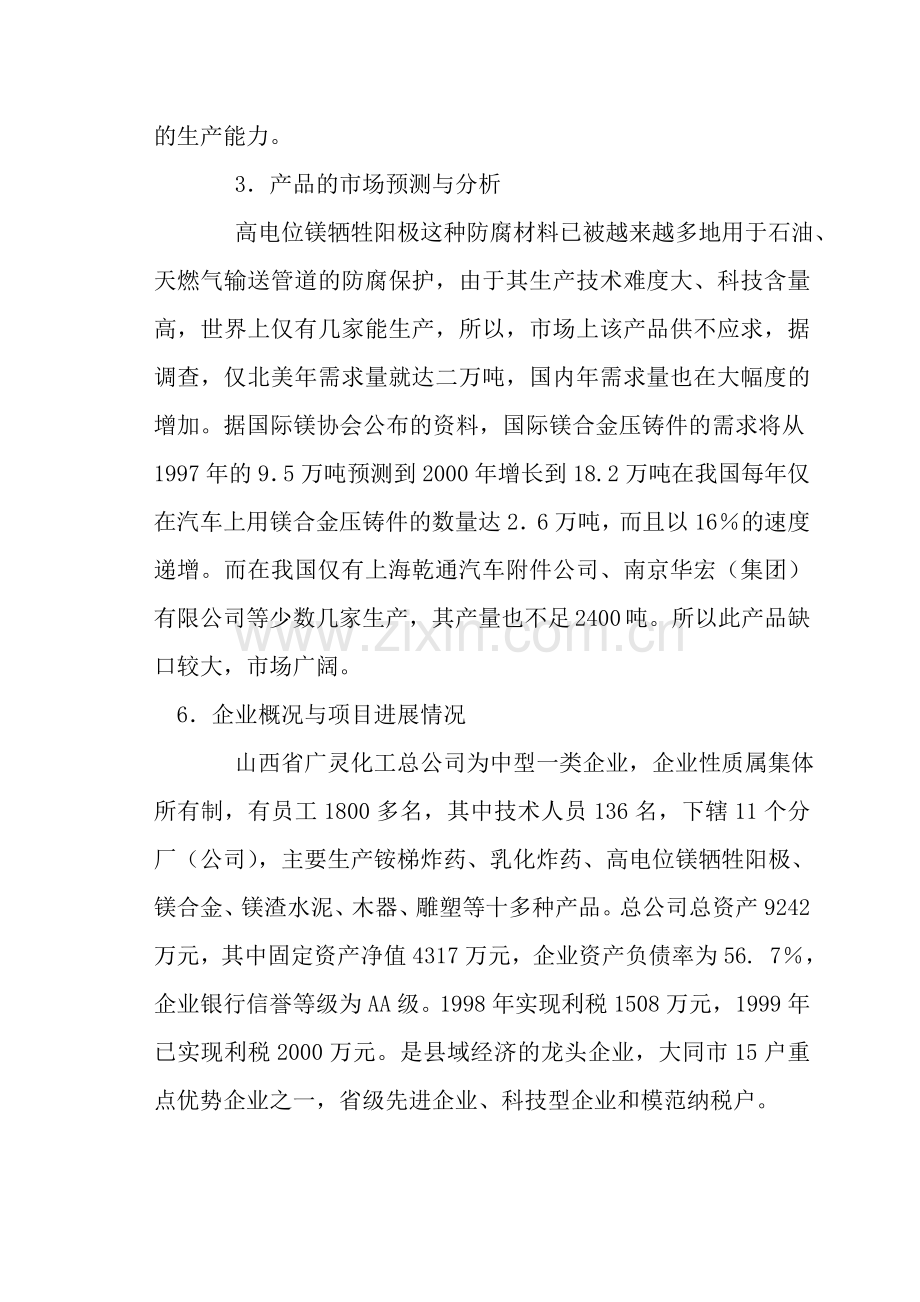 镁合金产业化工程项目.doc_第2页