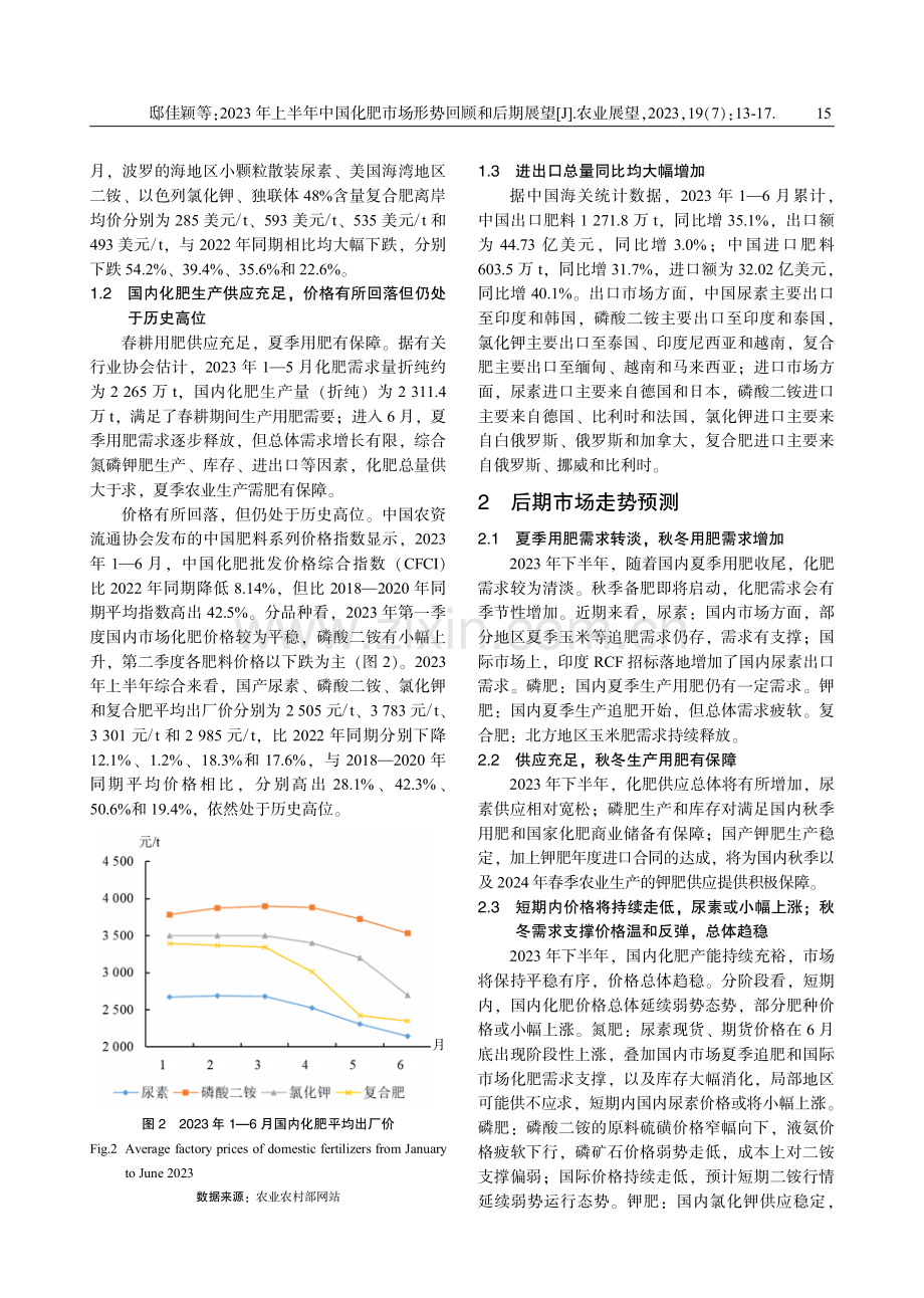2023年上半年中国化肥市场形势回顾和后期展望.pdf_第3页