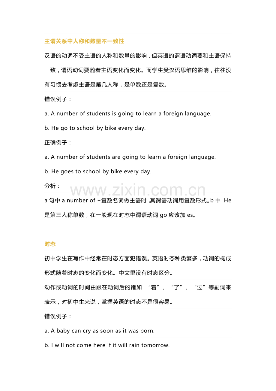小学英语作文十种语法错误.docx_第1页
