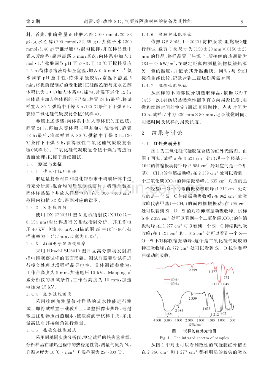 改性SiO2气凝胶隔热材料的制备及其性能.pdf_第3页