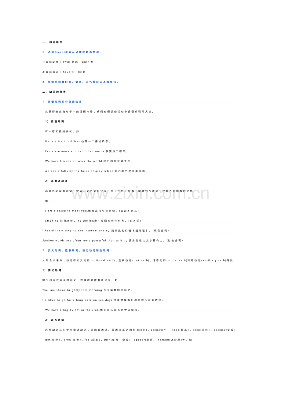 高中英语动词分类知识点.docx_第1页
