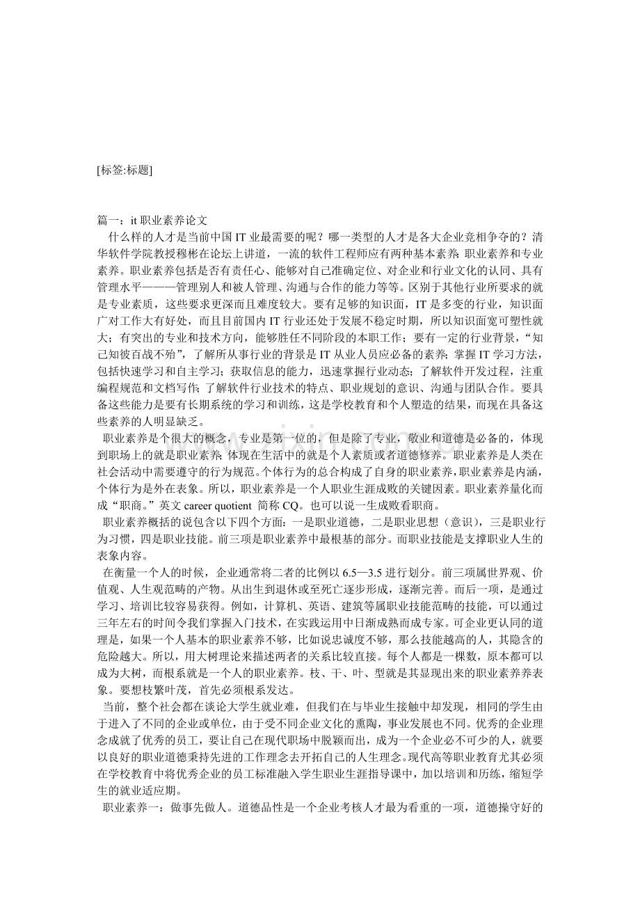 IT职业素养论文.doc_第1页