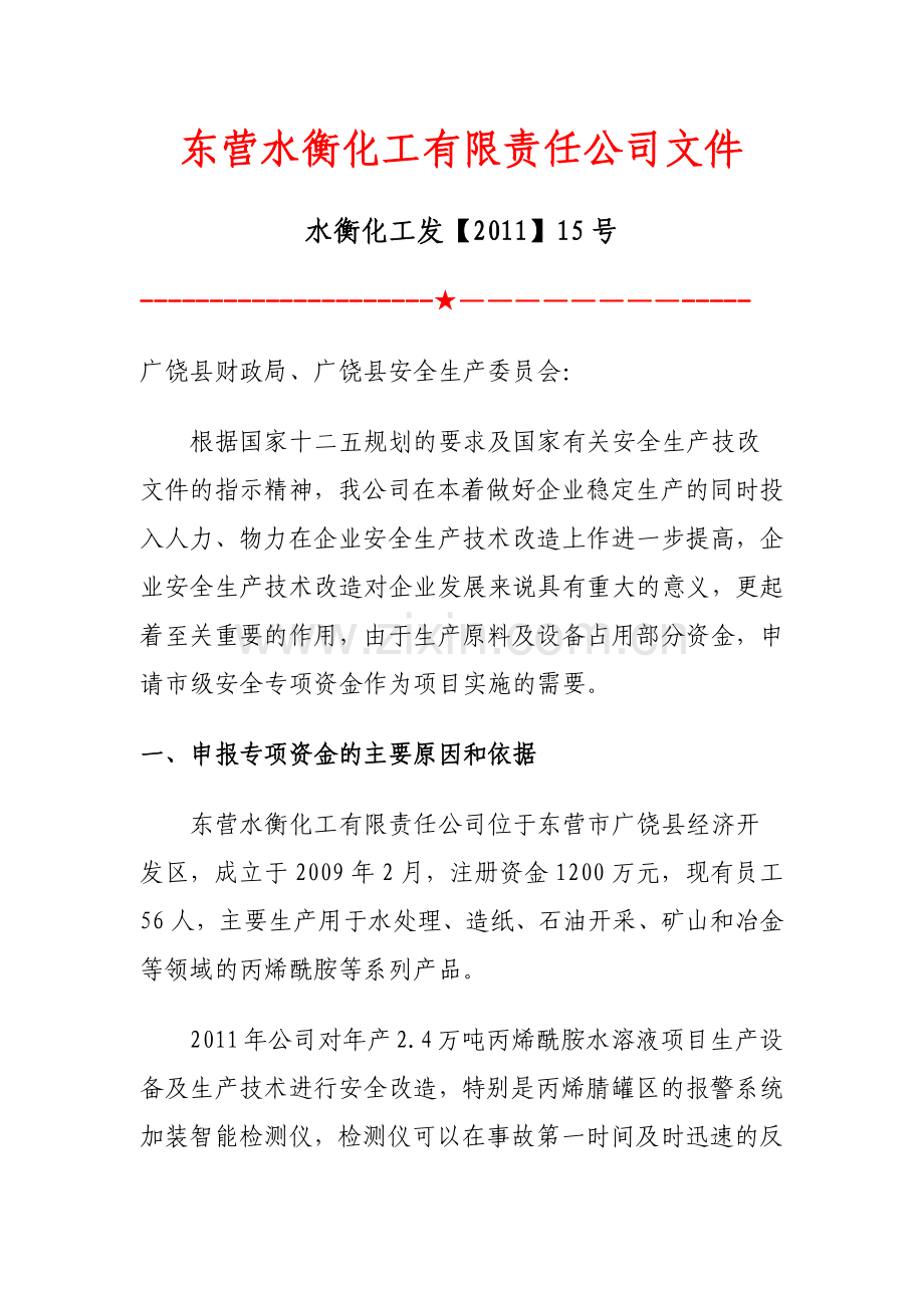 安全生产专项资金申请报告报告.docx_第2页