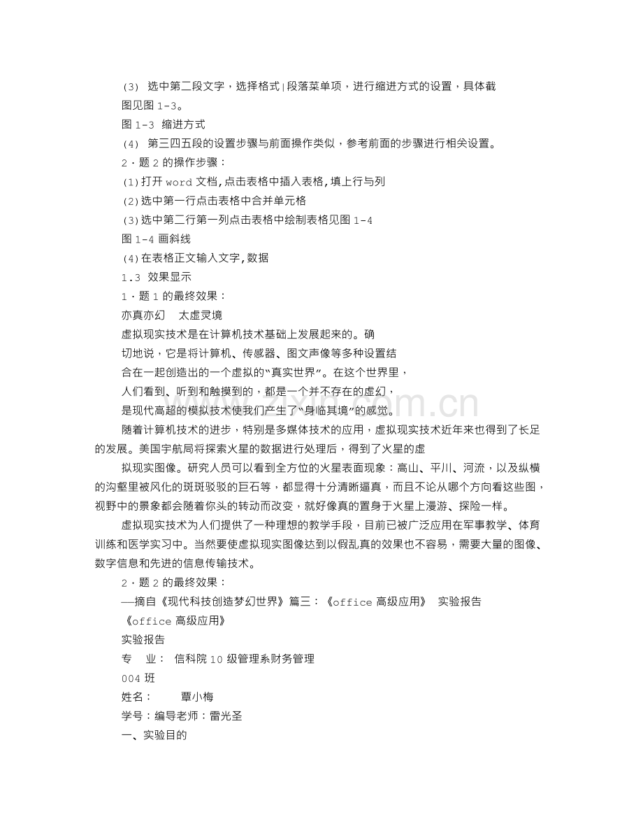 OFFICE实验报告.doc_第2页