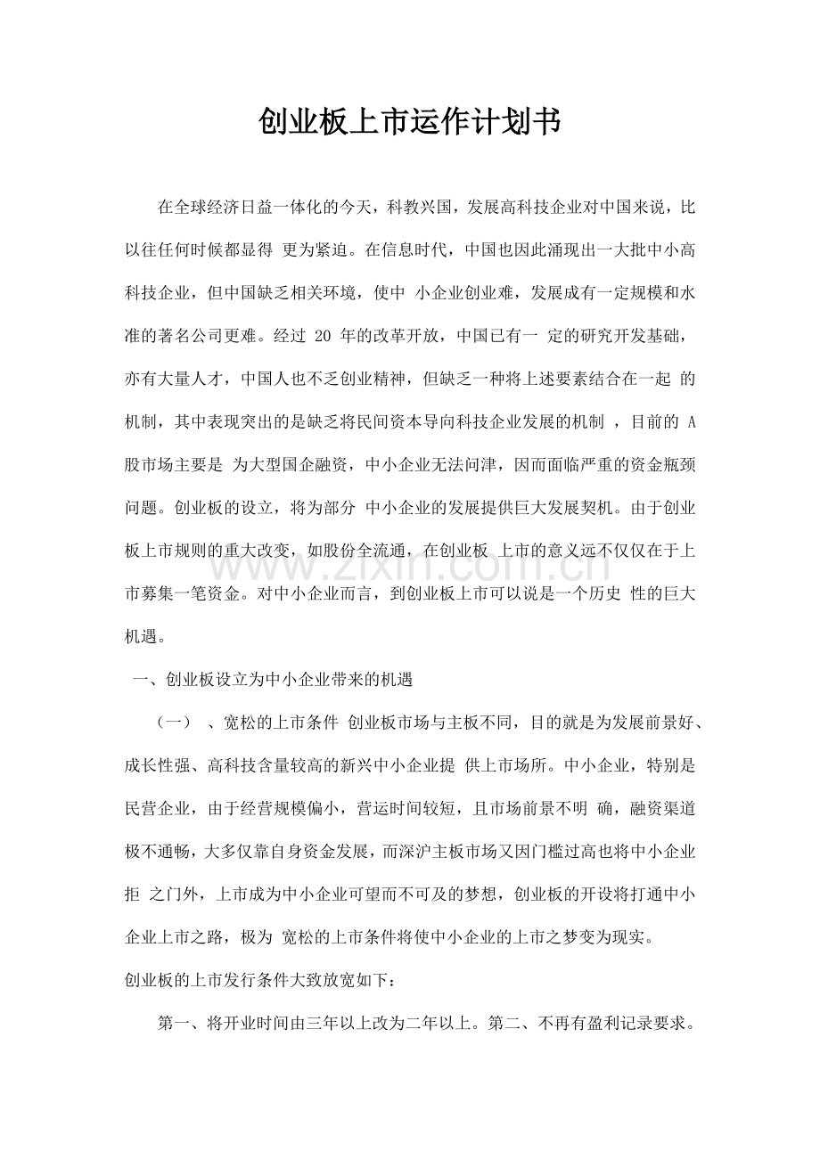 创业板上市运作报告.doc_第1页