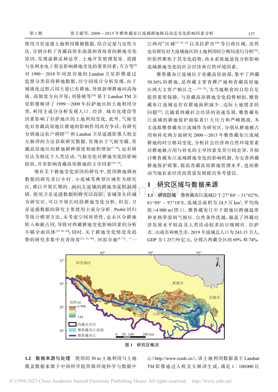 2000-2015年雅鲁藏...地格局动态变化影响因素分析_张天媛.pdf_第2页
