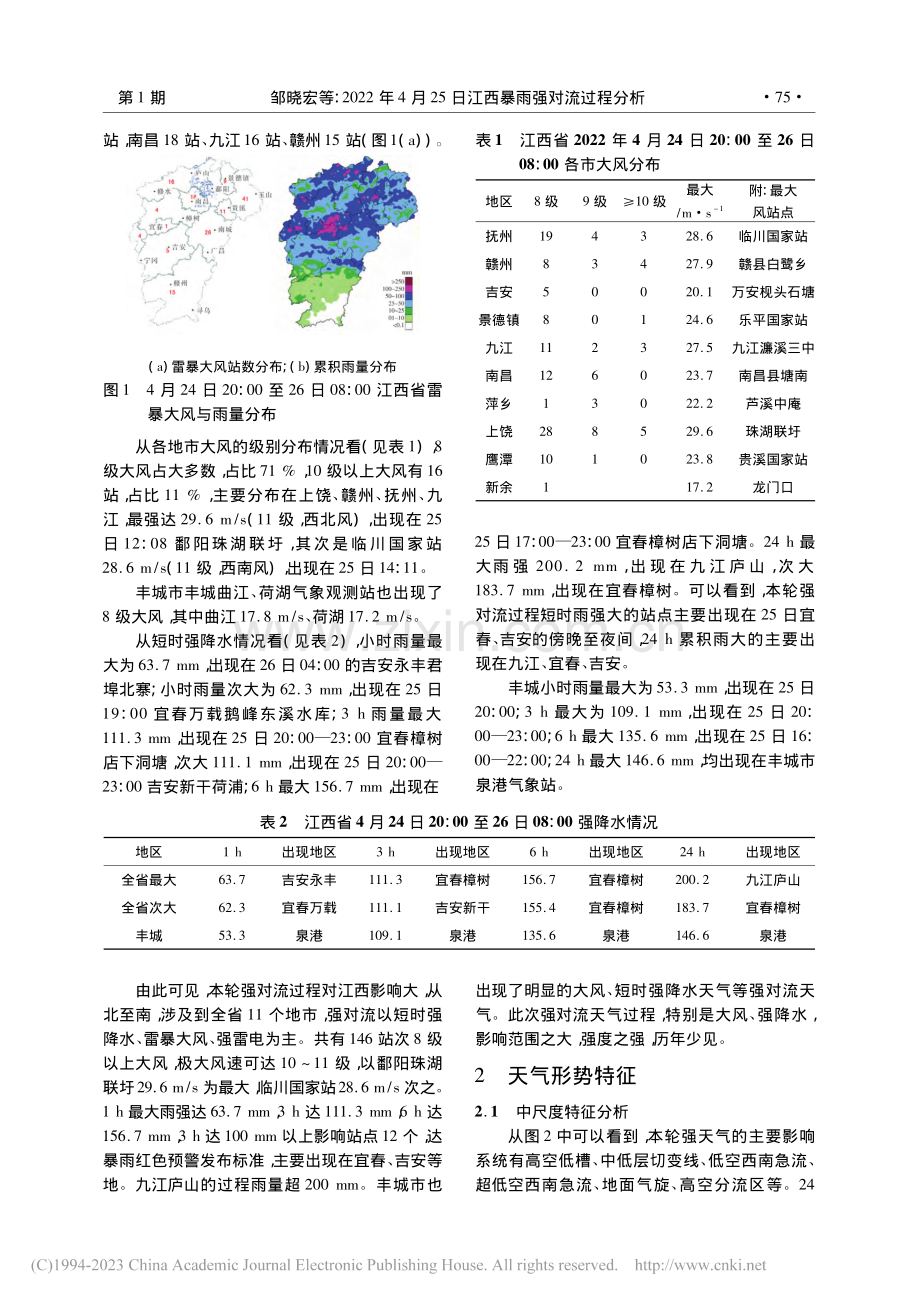 2022年4月25日江西暴雨强对流过程分析_邹晓宏.pdf_第3页