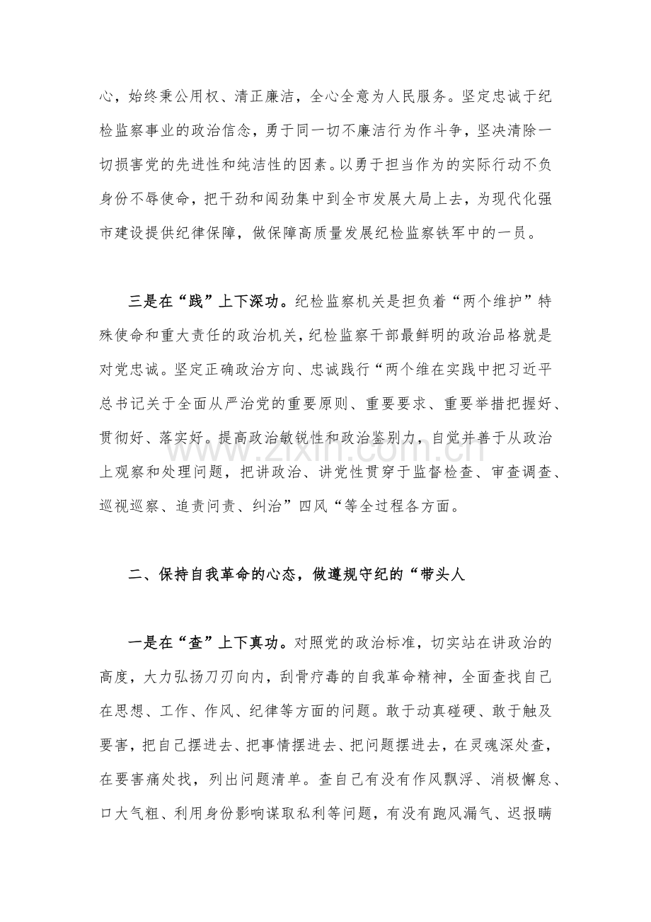 2023年纪检监察干部队伍教育整顿学习心得体会研讨发言材料（两份文）.docx_第2页