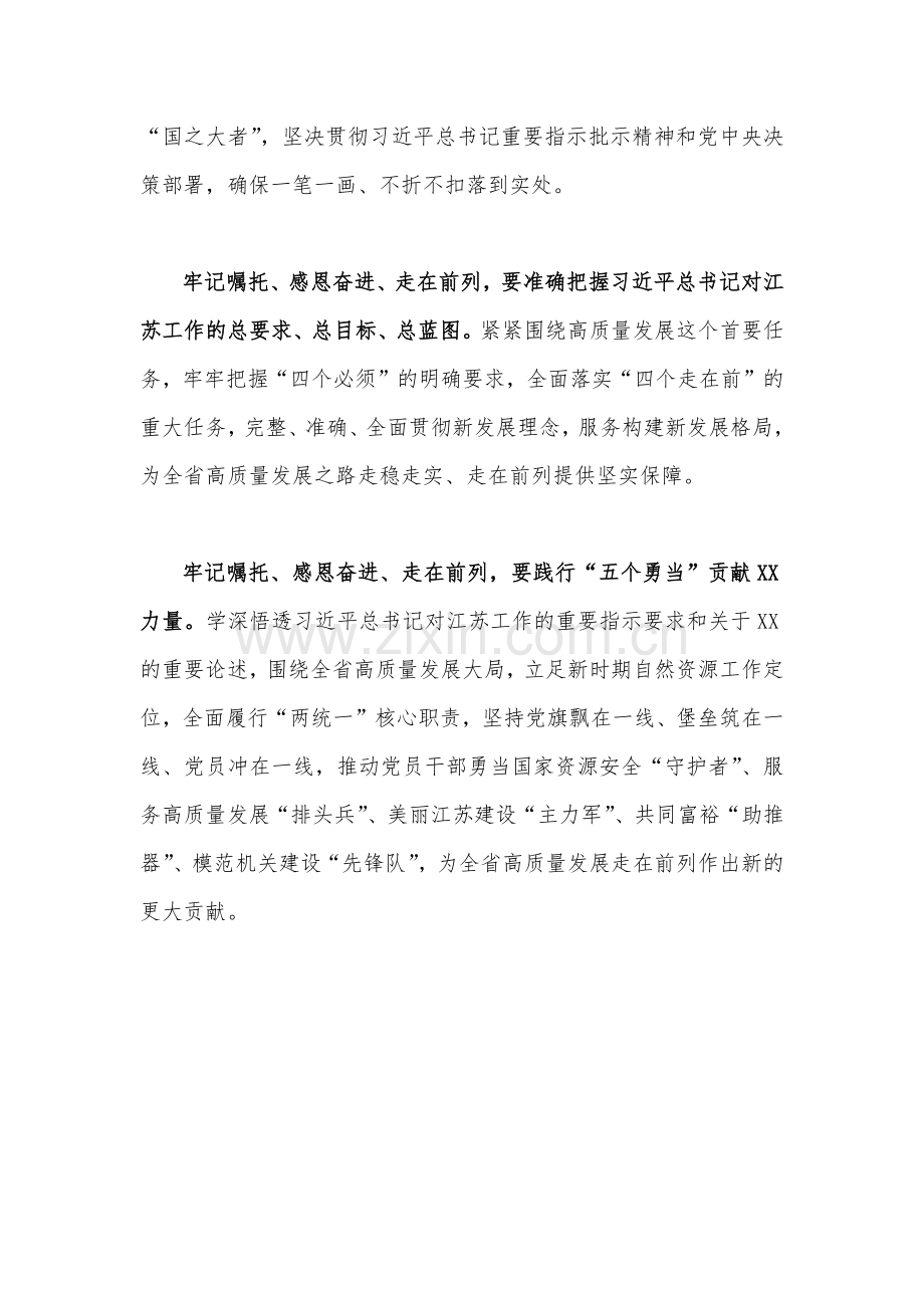 2023年“牢记嘱托、感恩奋进、走在前列”大讨论心得体会研讨发言材料890字稿.docx_第2页