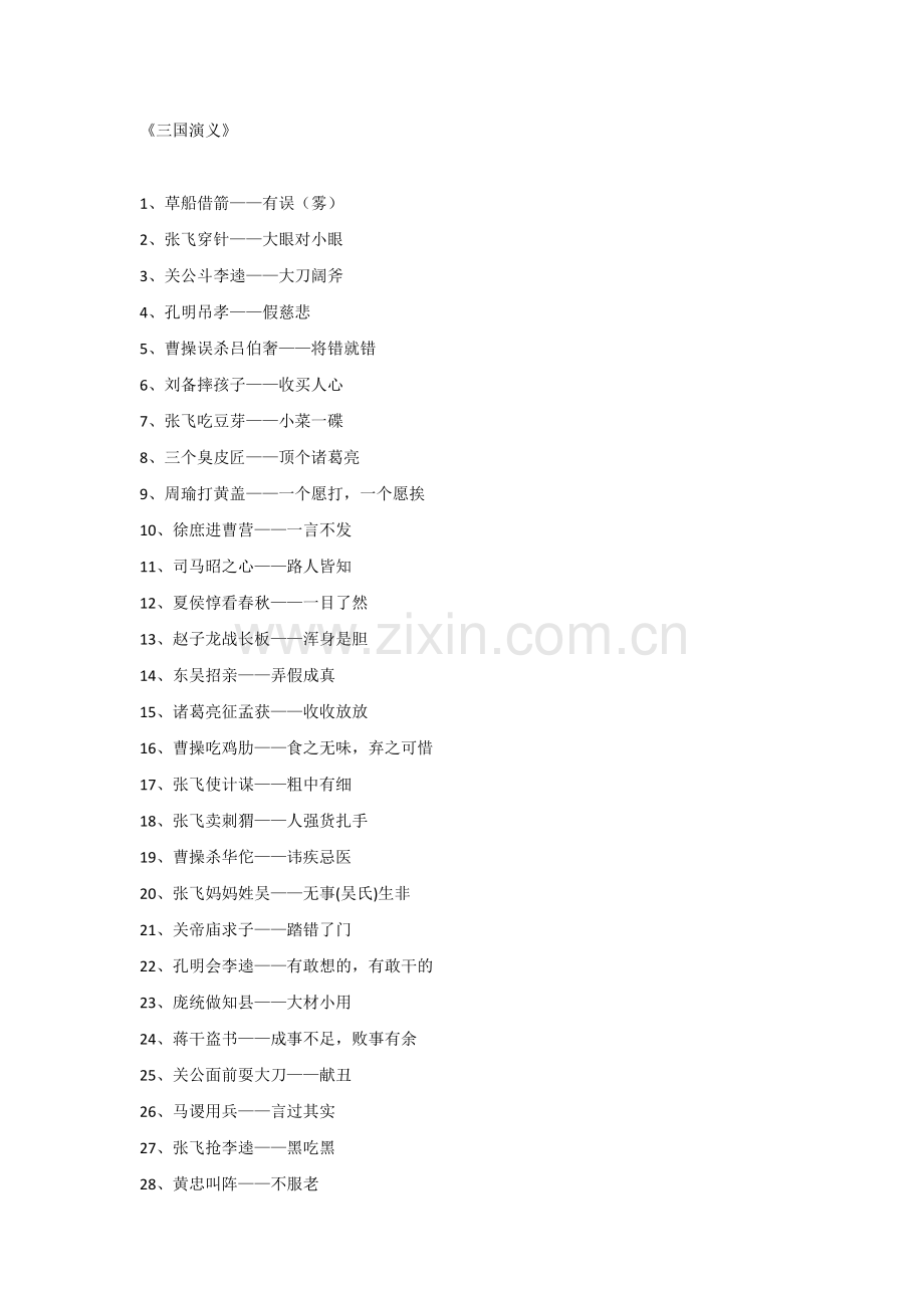初中语文之四大名著中的歇后语.docx_第1页