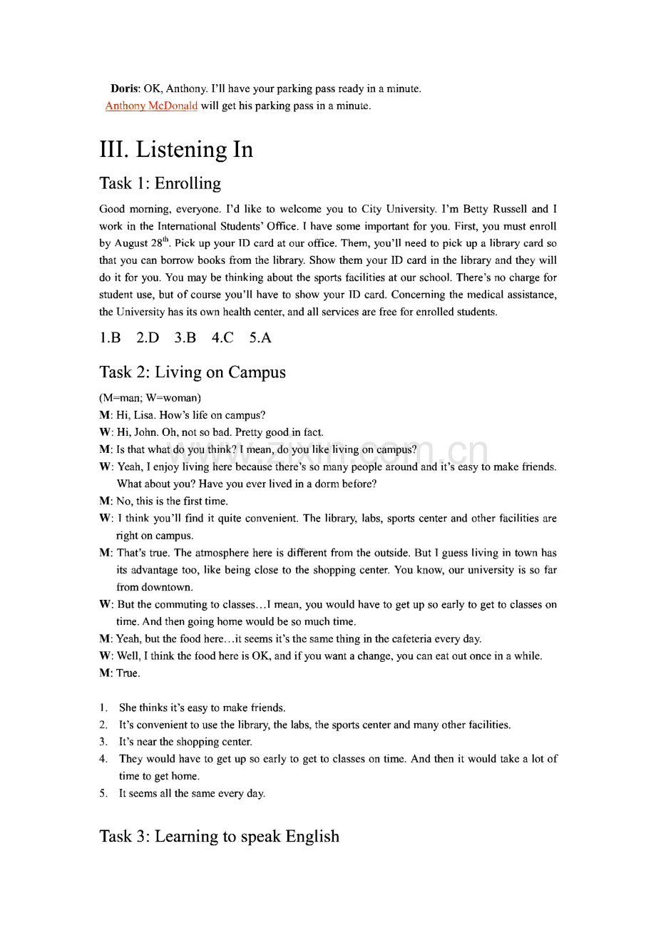 新视野大学英语视听说教程第一册听力练习录音文本和答案.pdf_第2页