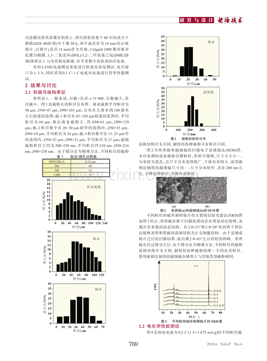 硫粒径对锂硫电池电化学性能的影响_李严冰.pdf_第2页