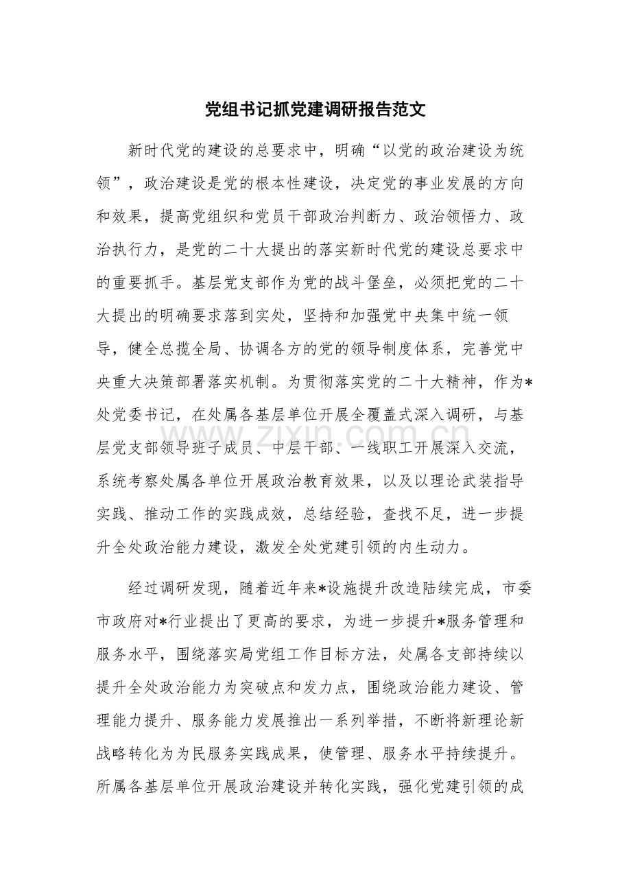 党组书记抓党建调研报告范文.docx_第1页
