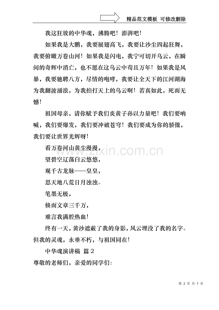 中华魂演讲稿模板汇总五篇.docx_第2页