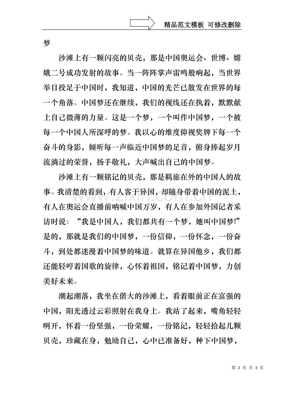 中学生中国梦演讲稿100字范文.docx_第2页