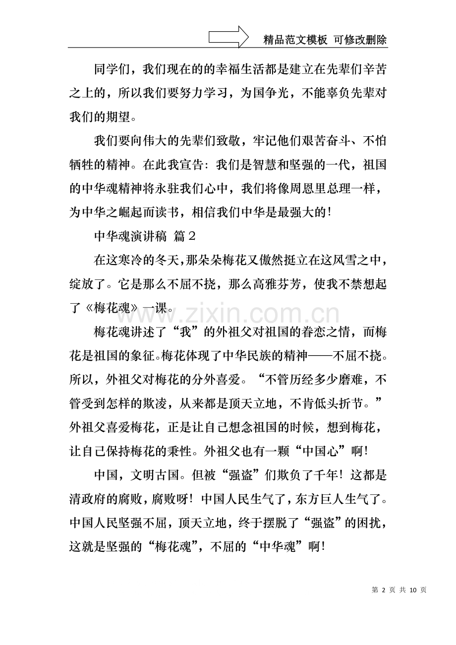 中华魂演讲稿模板汇编六篇1.docx_第2页