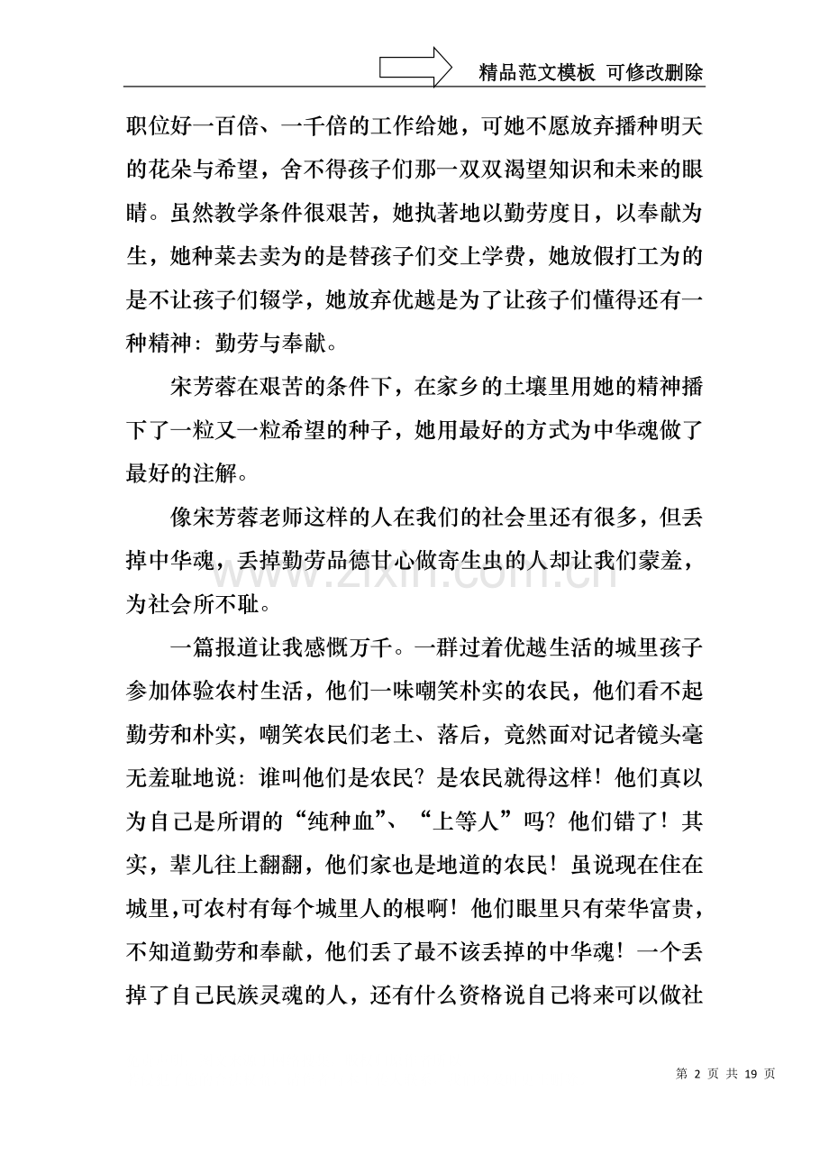 中华魂演讲稿范文合集8篇.docx_第2页