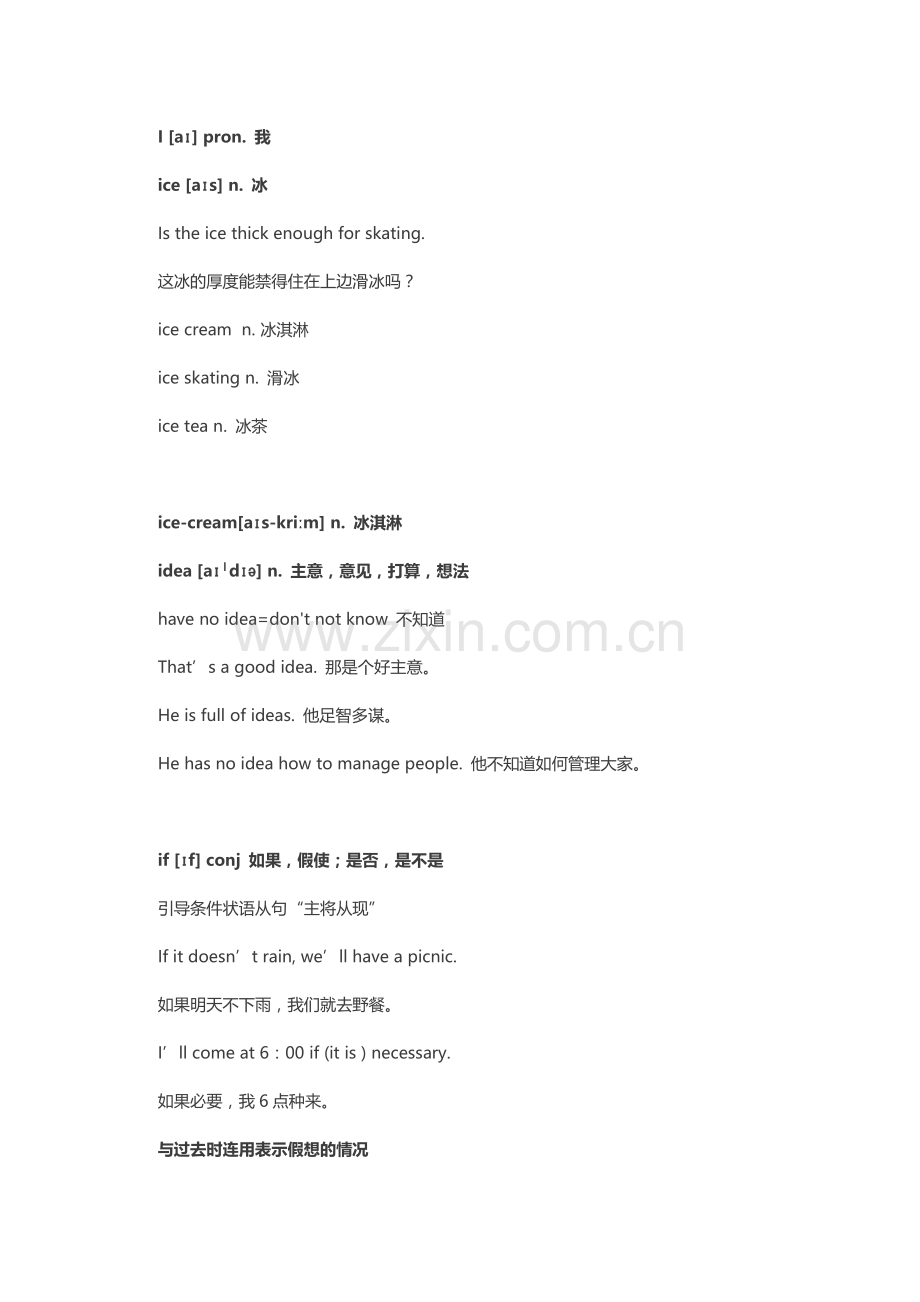 初中英语1600词汇详解-I.docx_第1页