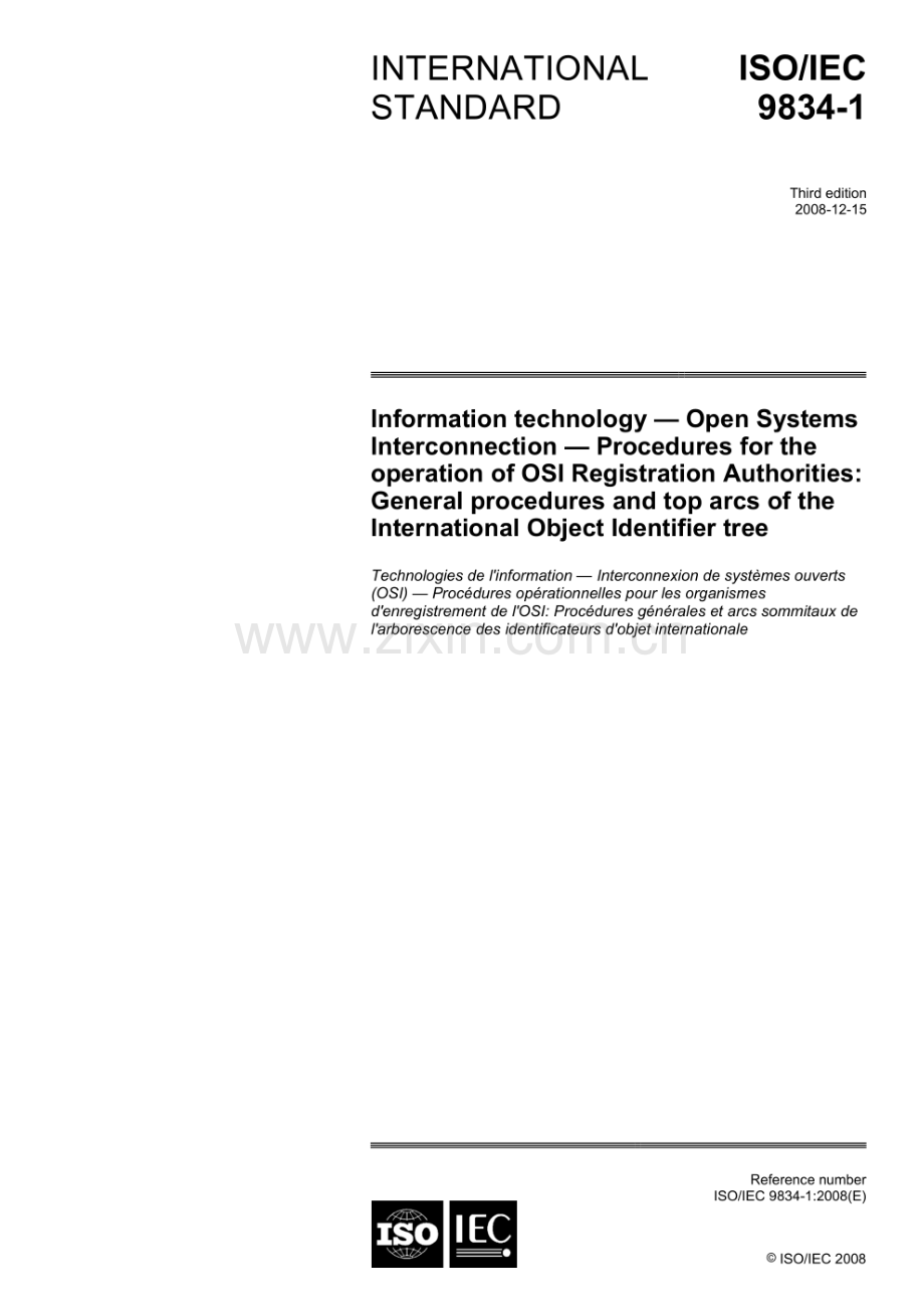 ISO_IEC 9834-1-2008（高清正版）.docx_第1页