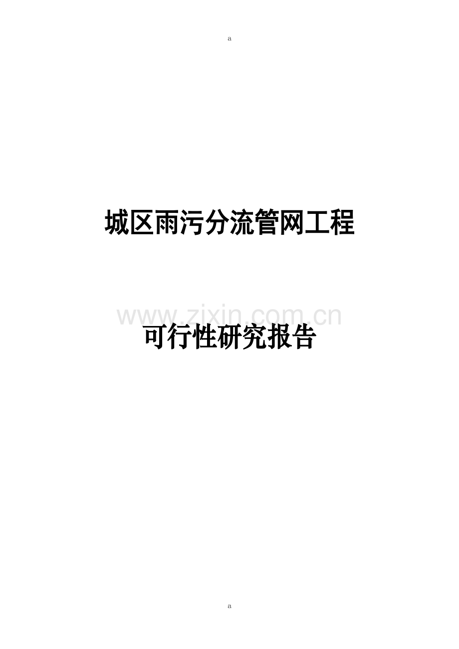 城区雨污分流管网工程项目可行研究报告.doc_第1页