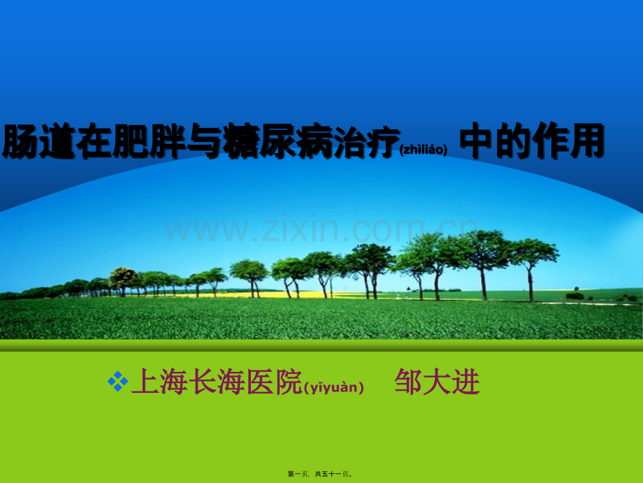 肠道激素在肥胖与糖尿病中的作用-金.ppt_第1页