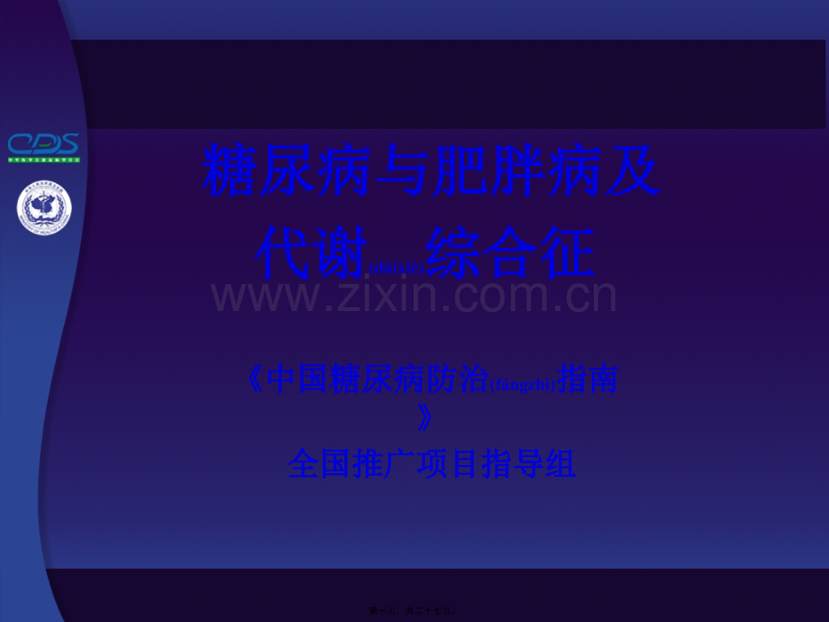 中国糖尿病防治指南第04讲.ppt_第1页