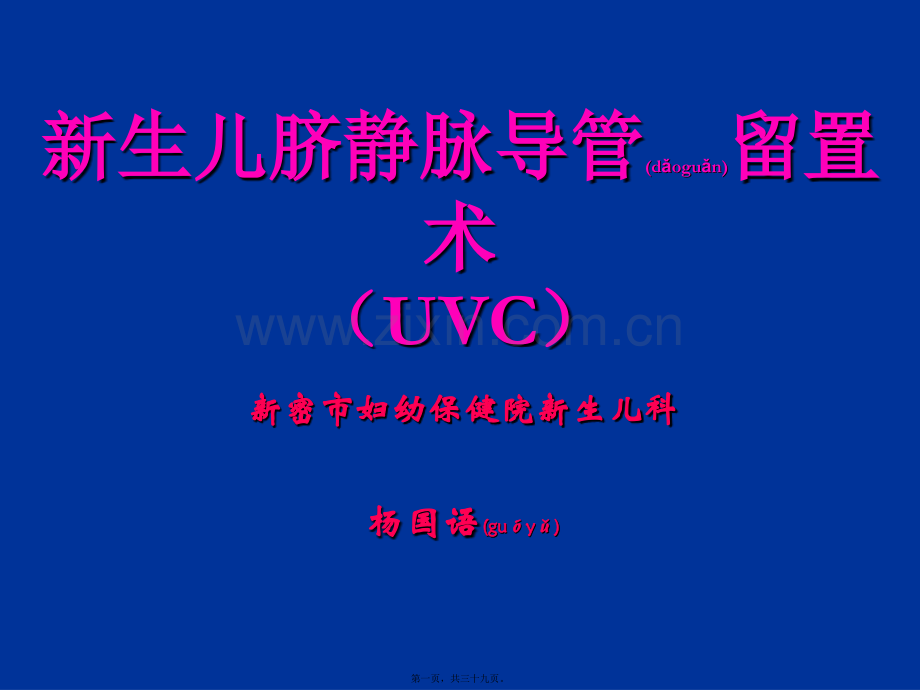 脐静脉插管留置术-杨国语-1.ppt_第1页
