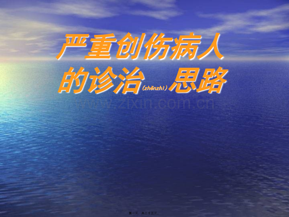 严重创伤病人的诊治思路.ppt_第1页