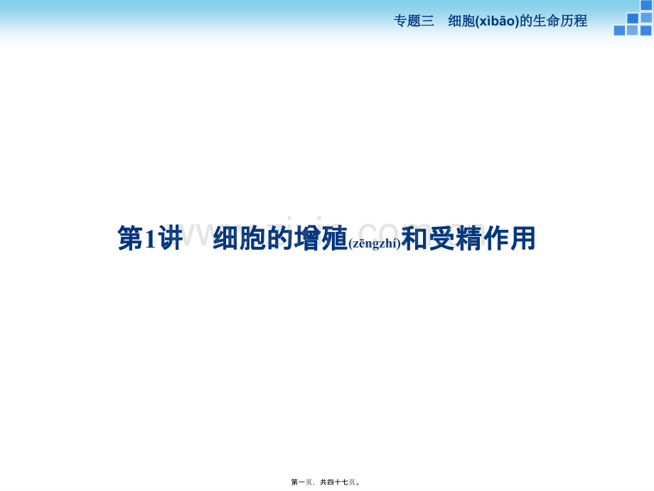 二轮复习-细胞增殖和受精作用.ppt_第1页
