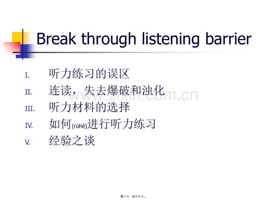 一个月突破听力障碍.ppt_第1页