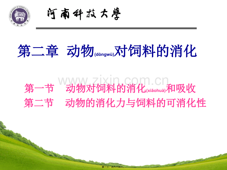 第二篇.动物对饲料的消化.ppt_第1页