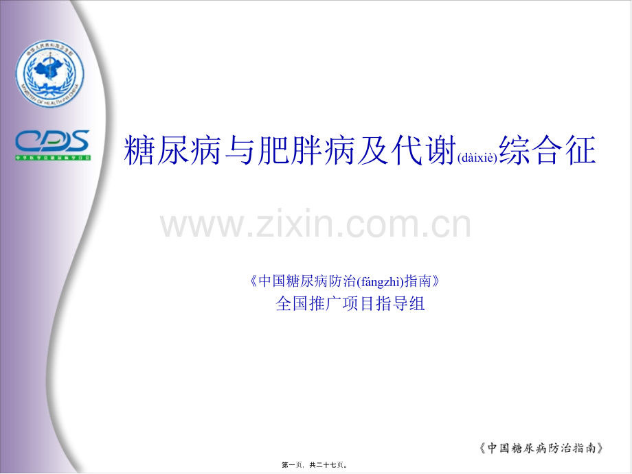 糖尿病与肥胖病及代谢综合征.ppt_第1页