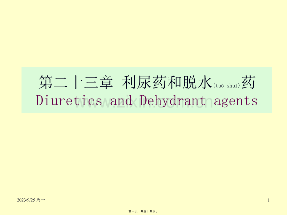 第二十三章-利尿药和脱水药.ppt_第1页