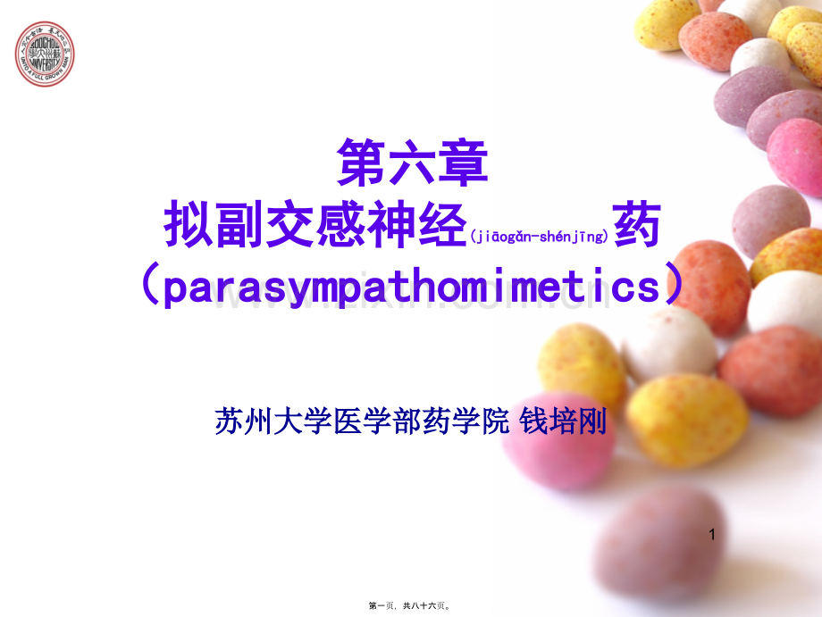 第六章-胆碱受体激动药-抗胆碱酯酶药和胆碱酯酶复活药.ppt_第1页