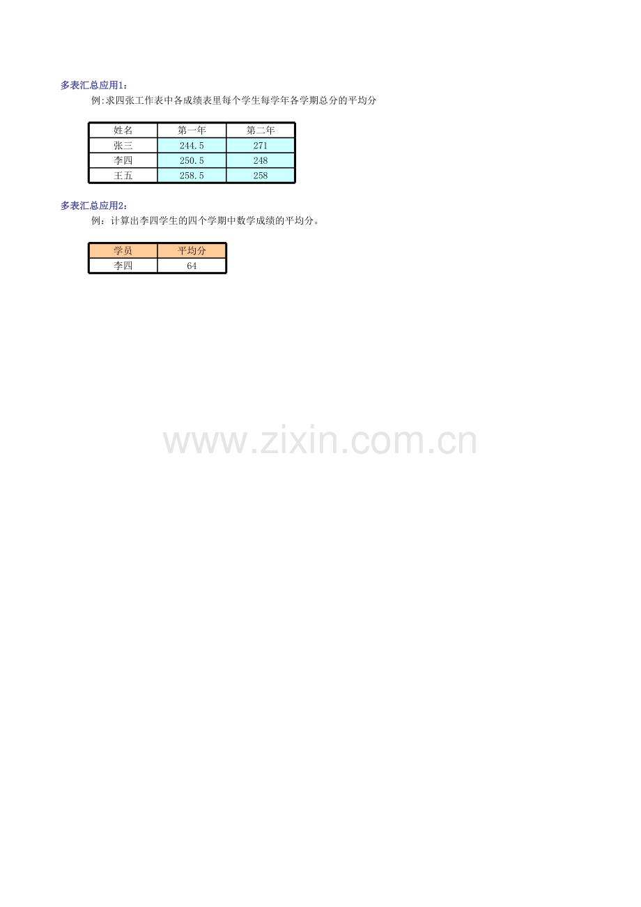 跨多表汇总模板.xls_第1页