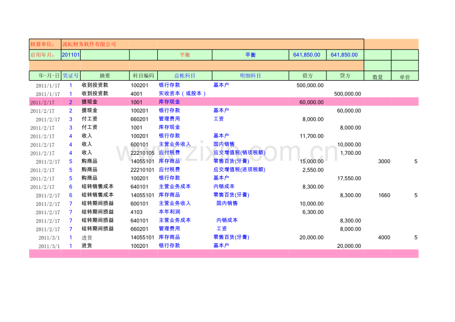 账务处理系统模板.xls_第1页