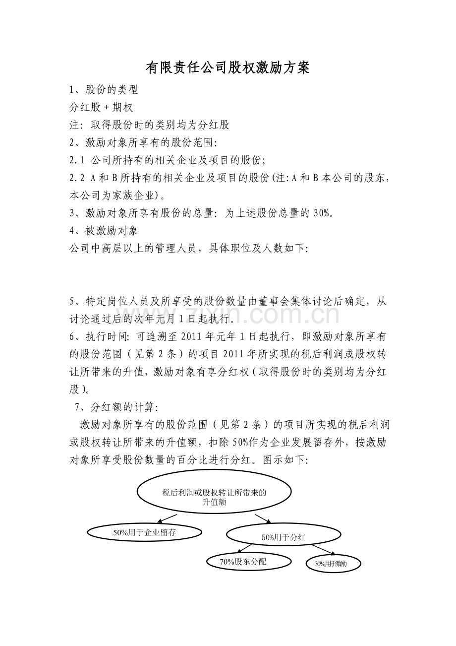 非上市公司股权激励方案的主要要素(经典).doc_第1页