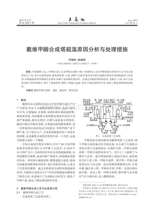 戴维甲醇合成塔超温原因分析与处理措施.pdf