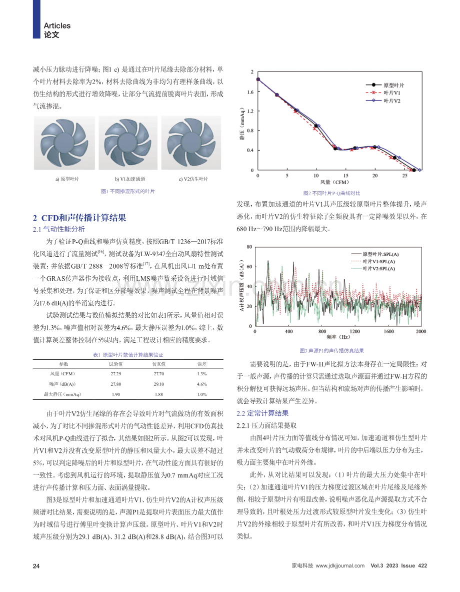电冰箱冷藏风机不同掺混形式对叶片降噪的影响研究.pdf_第3页