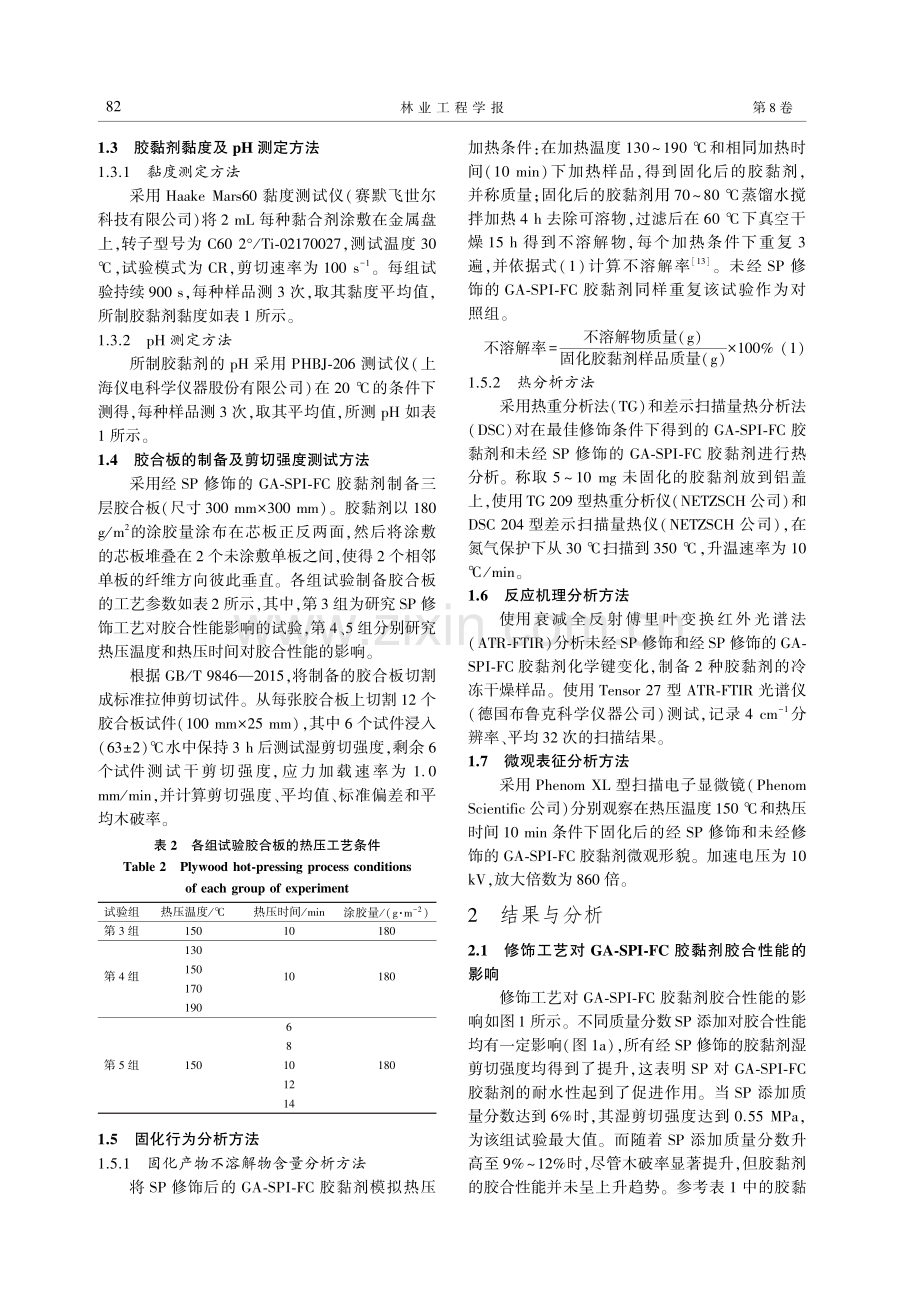 高碘酸钠修饰阿拉伯胶-大豆分离蛋白胶黏剂的热固化行为及胶合板制备工艺.pdf_第3页