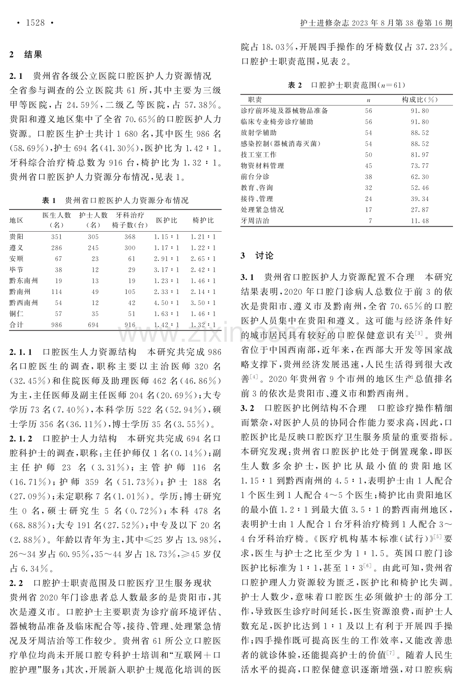 贵州省公立医院口腔医护人力资源及卫生服务现状调查.pdf_第2页