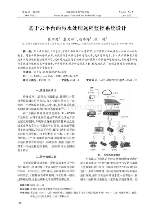 基于云平台的污水处理远程监控系统设计.pdf