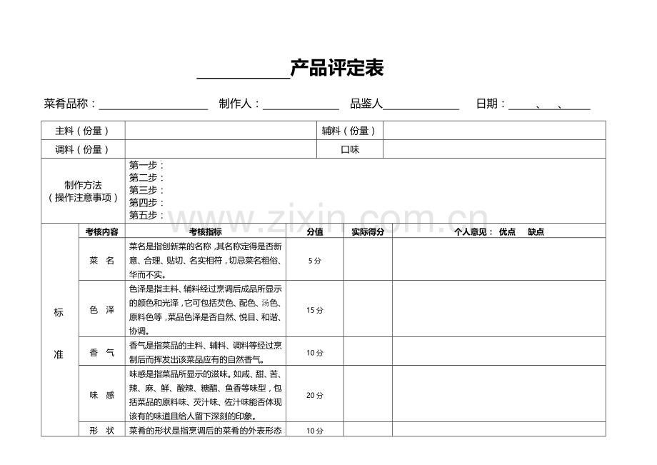 菜品评定打分表.doc_第1页