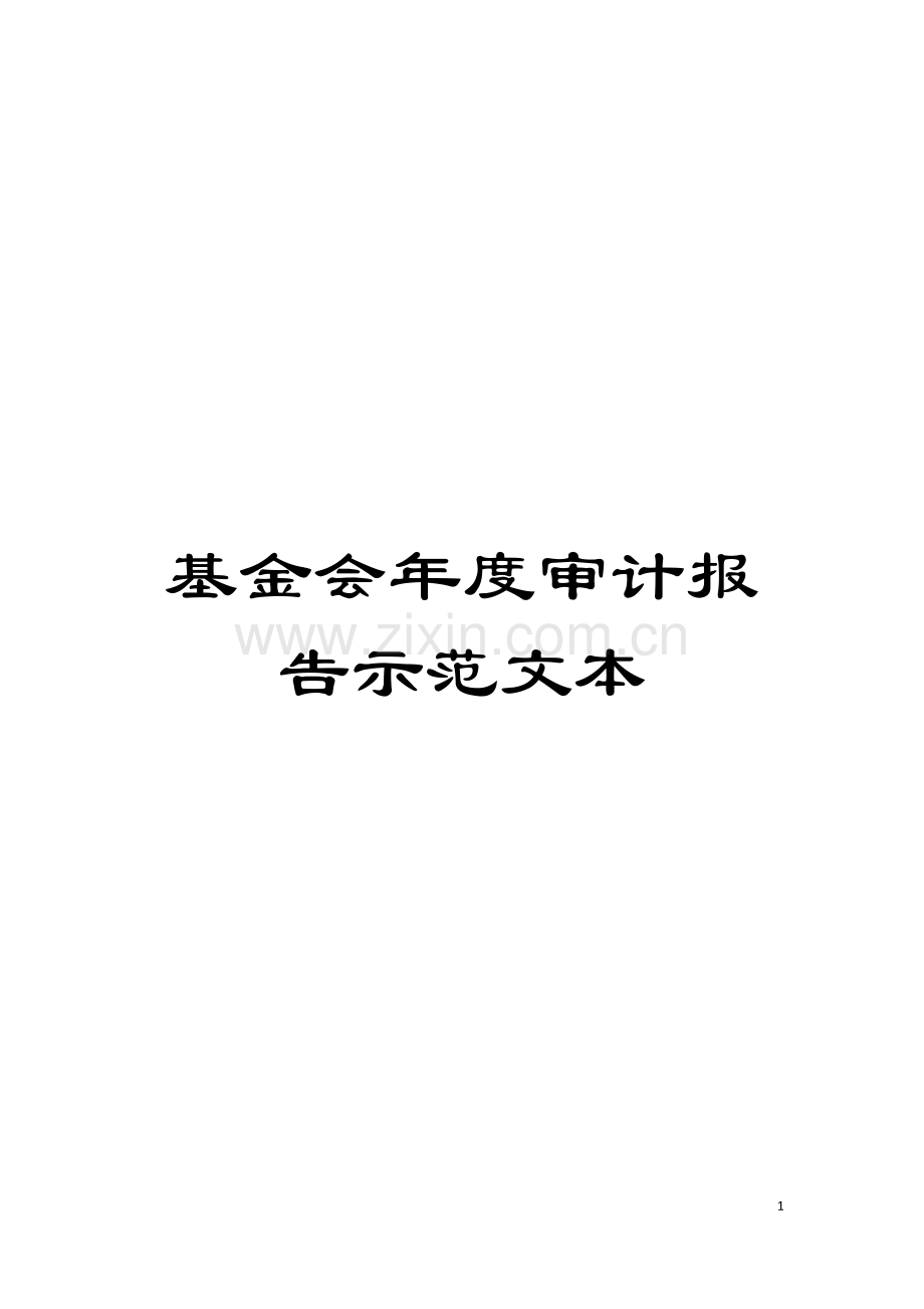 基金会年度审计报告示范文本模板.docx_第1页