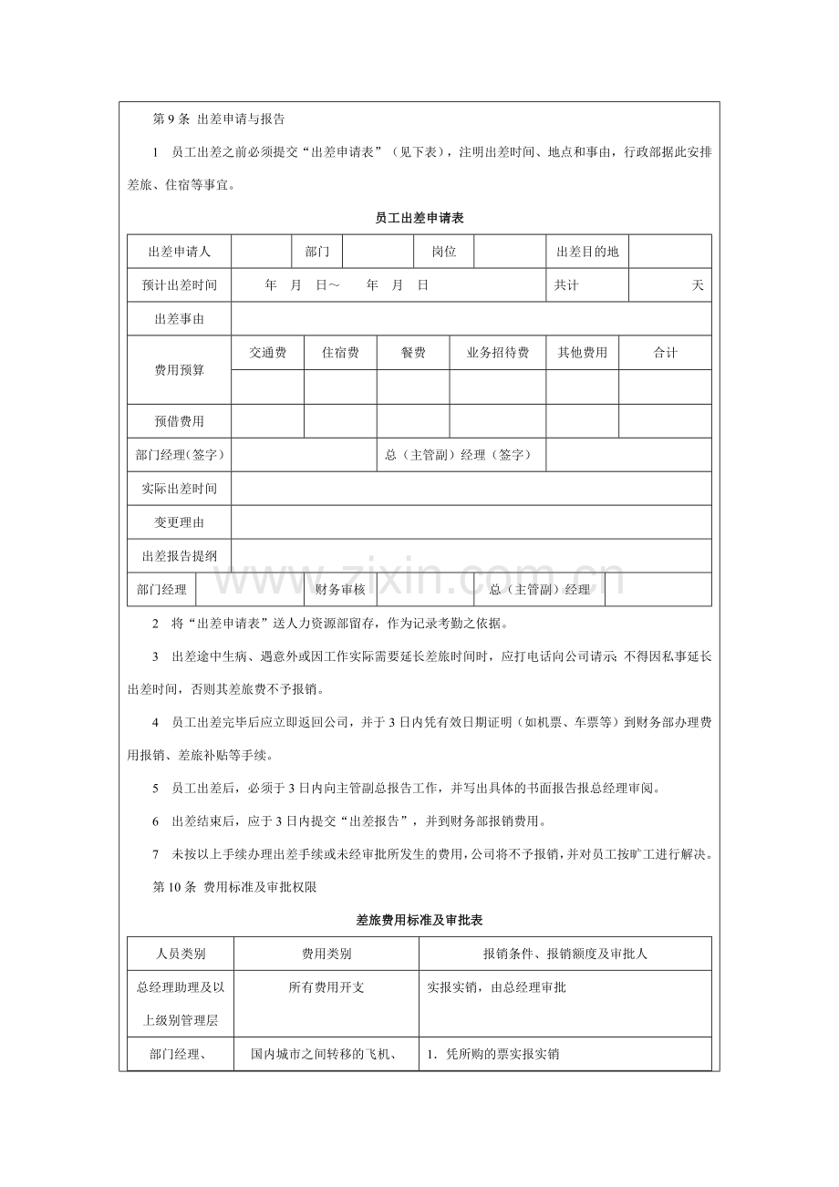 员工出差管理制度及表格模板.docx_第2页