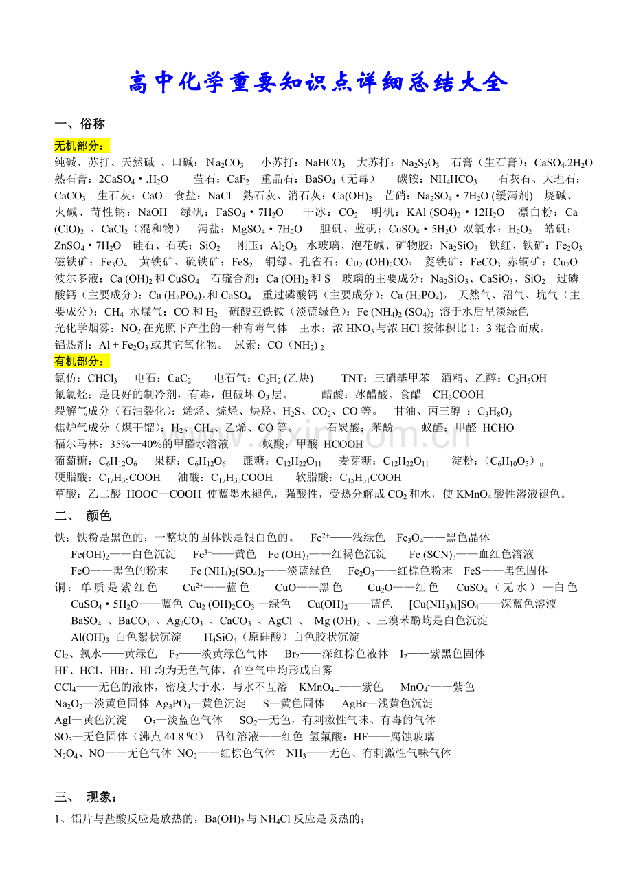 高中化学知识点最全总结.doc_第1页