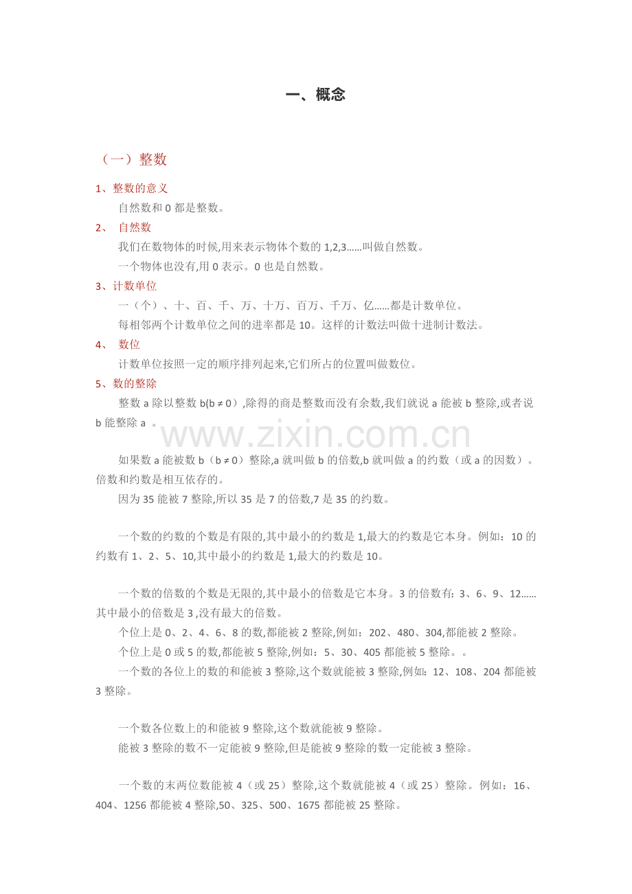 小升初数学必须掌握的数学知识点大全.docx_第1页