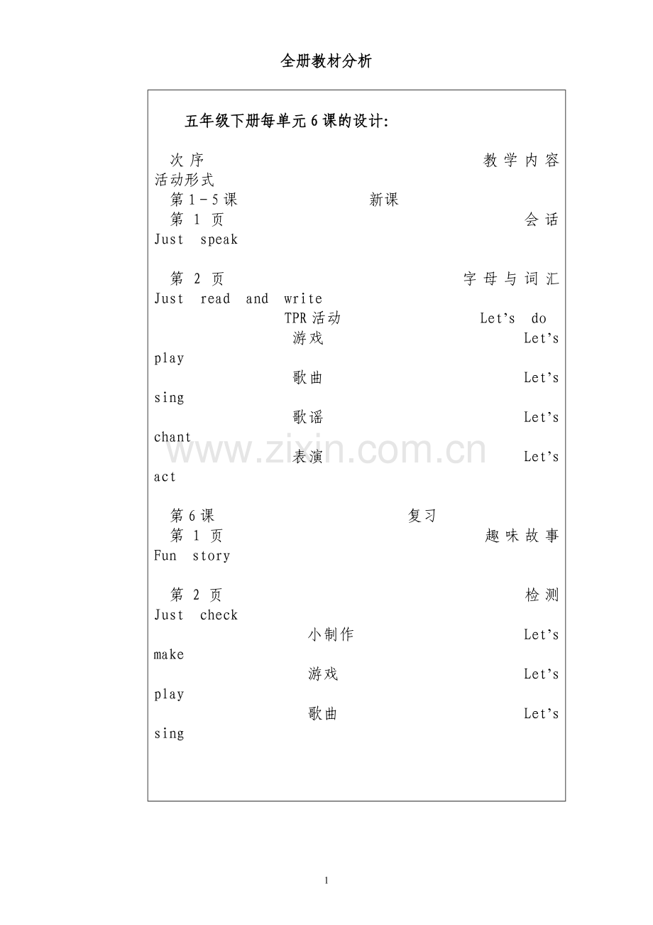 小学精通英语五年级下册英语全册教案.doc_第1页
