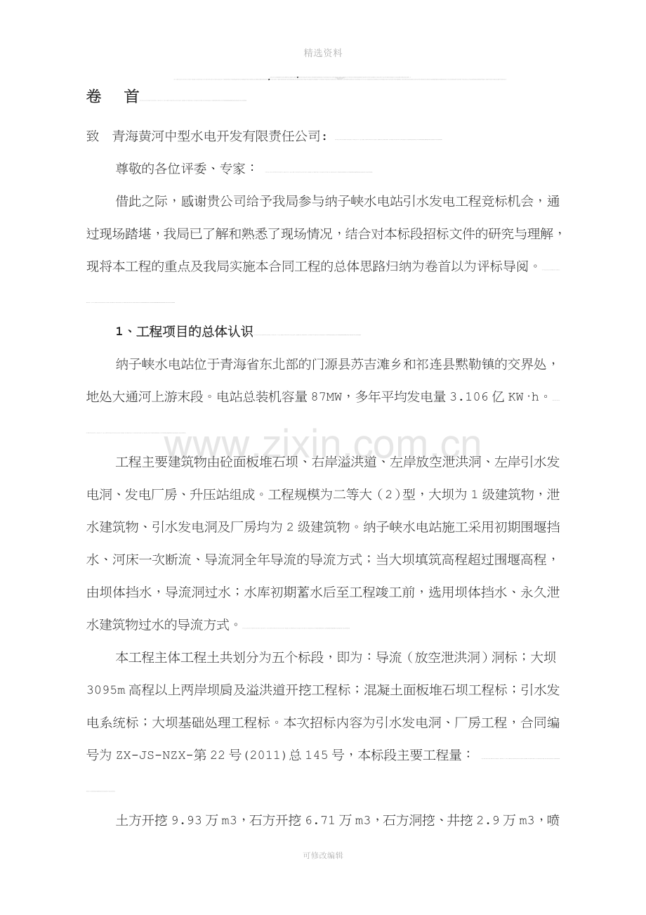 纳子峡厂房标施工组织设计定.doc_第1页