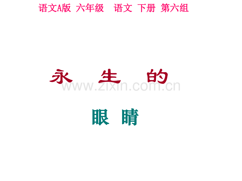 语文A版十二册《永生的眼睛》PPT课件.ppt_第1页